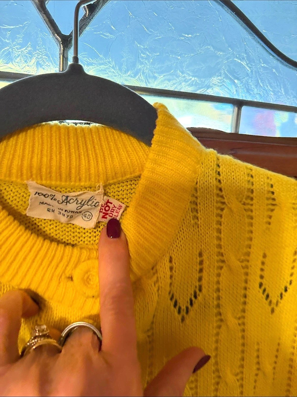 Handmade Yellow Button-Front Knit Sweater - Picture 4 of 6